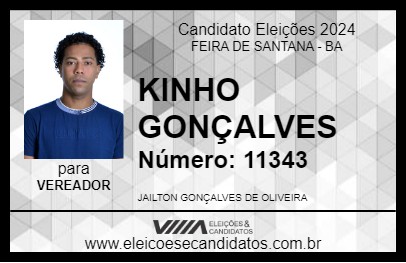 Candidato KINHO GONÇALVES 2024 - FEIRA DE SANTANA - Eleições