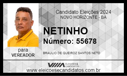 Candidato NETINHO 2024 - NOVO HORIZONTE - Eleições