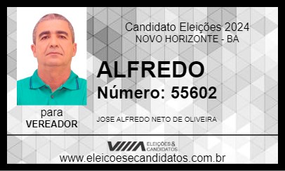 Candidato ALFREDO 2024 - NOVO HORIZONTE - Eleições