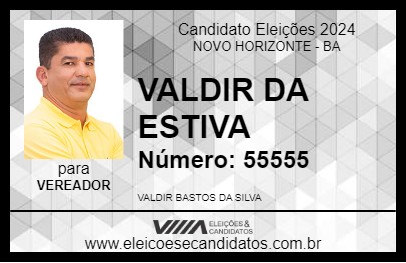 Candidato VALDIR DA ESTIVA 2024 - NOVO HORIZONTE - Eleições