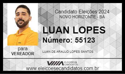 Candidato LUAN LOPES 2024 - NOVO HORIZONTE - Eleições