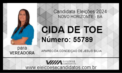 Candidato CIDA DE TOE 2024 - NOVO HORIZONTE - Eleições