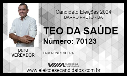 Candidato TEO DA SAÚDE 2024 - BARRO PRETO - Eleições