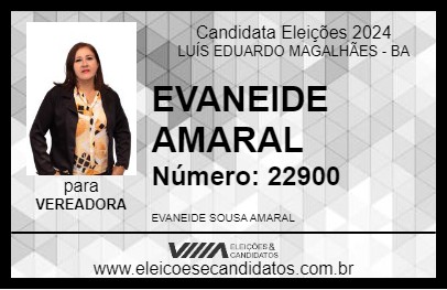 Candidato EVANEIDE AMARAL 2024 - LUÍS EDUARDO MAGALHÃES - Eleições