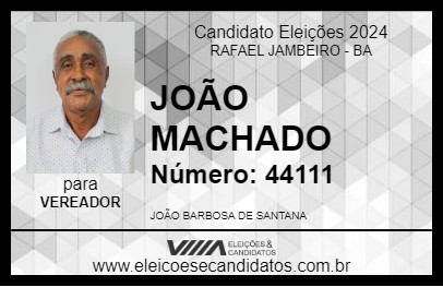 Candidato JOÃO MACHADO 2024 - RAFAEL JAMBEIRO - Eleições