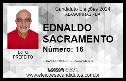 Candidato EDNALDO SACRAMENTO 2024 - ALAGOINHAS - Eleições