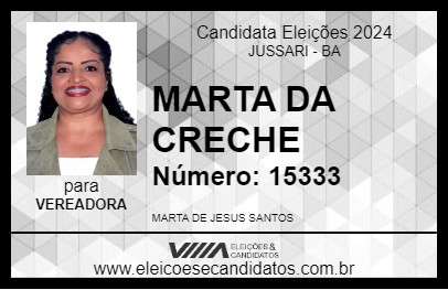 Candidato MARTA DA CRECHE 2024 - JUSSARI - Eleições