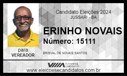 Candidato ERINHO NOVAIS 2024 - JUSSARI - Eleições