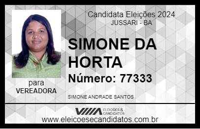 Candidato SIMONE DA HORTA 2024 - JUSSARI - Eleições