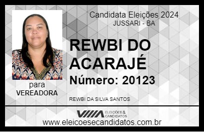 Candidato REWBI DO ACARAJÉ 2024 - JUSSARI - Eleições