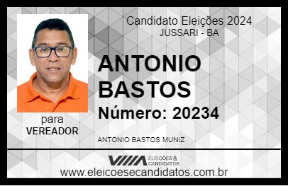 Candidato ANTONIO BASTOS 2024 - JUSSARI - Eleições