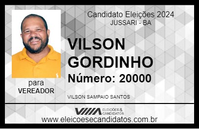 Candidato VILSON GORDINHO 2024 - JUSSARI - Eleições