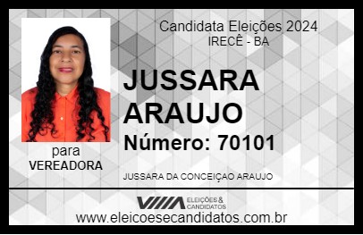 Candidato JUSSARA ARAUJO 2024 - IRECÊ - Eleições