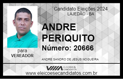 Candidato ANDRE PERIQUITO 2024 - LAJEDÃO - Eleições