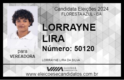 Candidato LORRAYNE LIRA 2024 - FLORESTA AZUL - Eleições