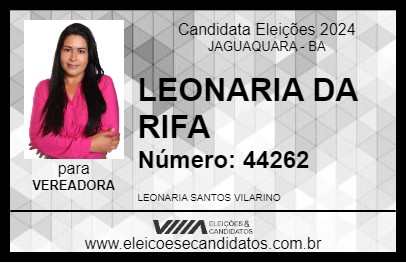 Candidato LEONARIA DA RIFA 2024 - JAGUAQUARA - Eleições