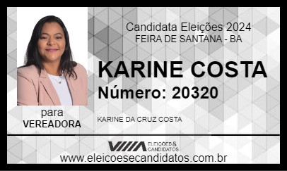 Candidato KARINE COSTA 2024 - FEIRA DE SANTANA - Eleições