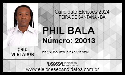 Candidato PHIL BALA 2024 - FEIRA DE SANTANA - Eleições