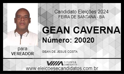 Candidato GEAN CAVERNA 2024 - FEIRA DE SANTANA - Eleições