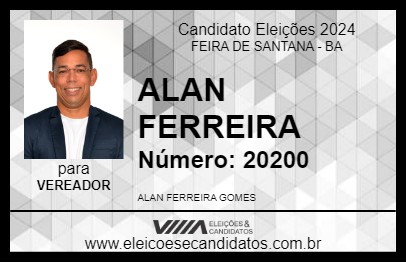 Candidato ALAN FERREIRA 2024 - FEIRA DE SANTANA - Eleições