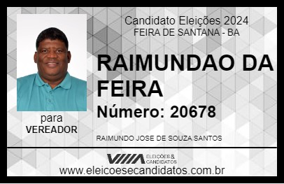 Candidato RAIMUNDAO DA FEIRA 2024 - FEIRA DE SANTANA - Eleições