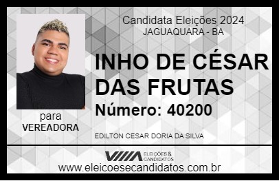 Candidato YNHO FILHO DE CÉSAR DAS FRUTAS 2024 - JAGUAQUARA - Eleições