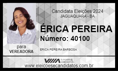 Candidato ÉRICA PEREIRA 2024 - JAGUAQUARA - Eleições