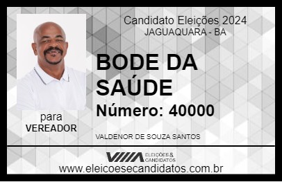 Candidato BODE DA SAÚDE 2024 - JAGUAQUARA - Eleições