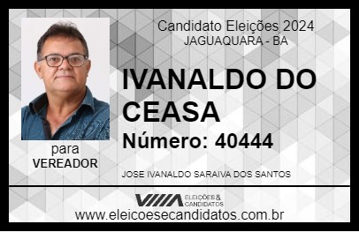 Candidato IVANALDO DO CEASA 2024 - JAGUAQUARA - Eleições