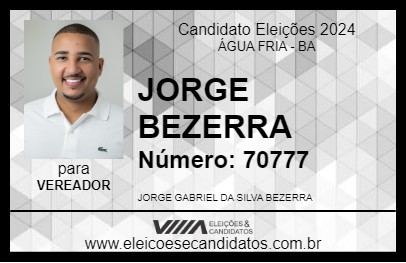 Candidato JORGE BEZERRA 2024 - ÁGUA FRIA - Eleições