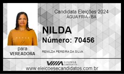 Candidato NILDA 2024 - ÁGUA FRIA - Eleições