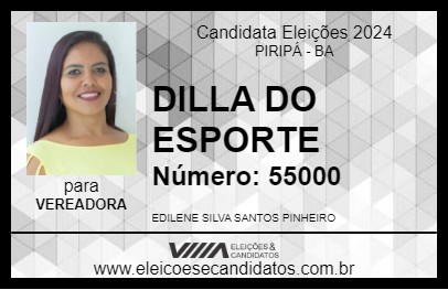 Candidato DILLA DO ESPORTE 2024 - PIRIPÁ - Eleições