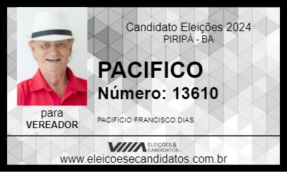 Candidato PACIFICO 2024 - PIRIPÁ - Eleições