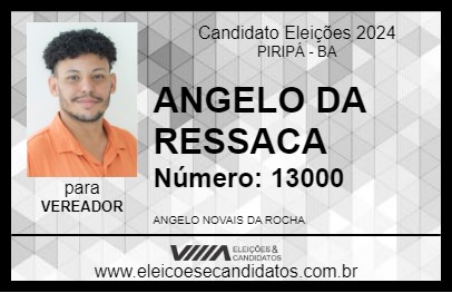 Candidato ANGELO DA RESSACA 2024 - PIRIPÁ - Eleições