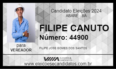 Candidato FILIPE CANUTO 2024 - ABARÉ - Eleições