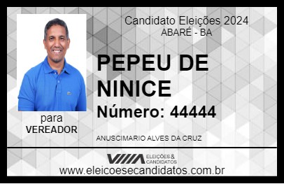 Candidato PEPEU DE NINICE 2024 - ABARÉ - Eleições