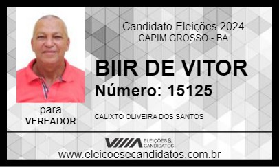 Candidato BIIR DE VITOR 2024 - CAPIM GROSSO - Eleições