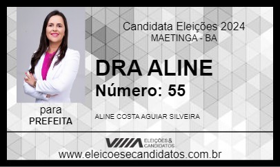 Candidato DRA  ALINE 2024 - MAETINGA - Eleições