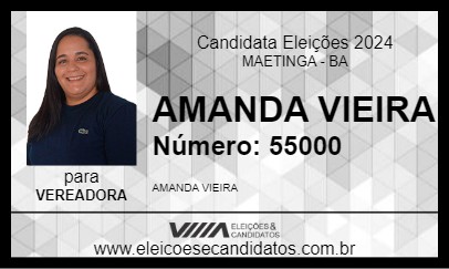 Candidato AMANDA VIEIRA 2024 - MAETINGA - Eleições