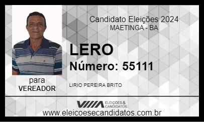 Candidato LERO 2024 - MAETINGA - Eleições