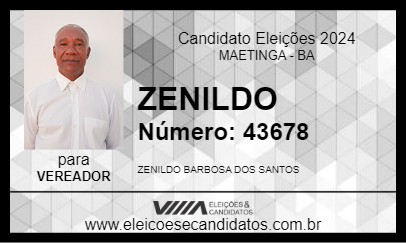 Candidato ZENILDO 2024 - MAETINGA - Eleições