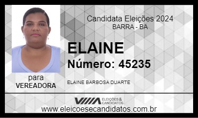 Candidato ELAINE 2024 - BARRA - Eleições