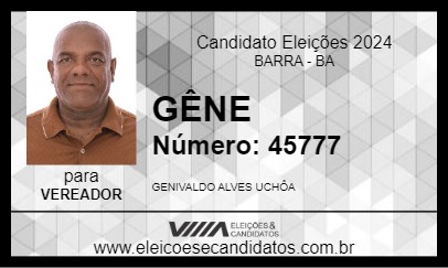 Candidato GÊNE 2024 - BARRA - Eleições