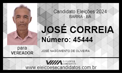 Candidato JOSÉ CORREIA 2024 - BARRA - Eleições