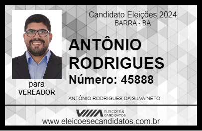 Candidato ANTÔNIO RODRIGUES 2024 - BARRA - Eleições