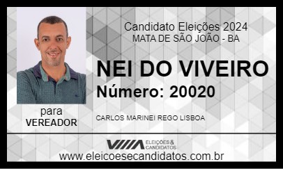 Candidato NEI DO VIVEIRO 2024 - MATA DE SÃO JOÃO - Eleições