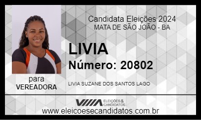 Candidato LIVIA 2024 - MATA DE SÃO JOÃO - Eleições