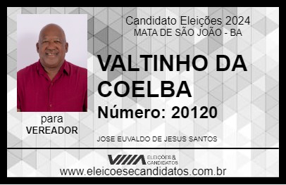 Candidato VALTINHO ELETRICISTA 2024 - MATA DE SÃO JOÃO - Eleições