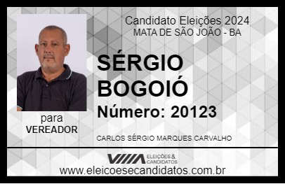 Candidato SÉRGIO BOGOIÓ 2024 - MATA DE SÃO JOÃO - Eleições