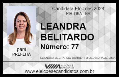 Candidato LEANDRA BELITARDO 2024 - PIRITIBA - Eleições